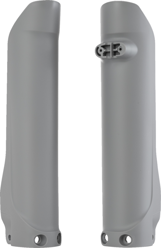 Gray ACERBIS lower fork cover for Husqvarna motorcycle, body part designed for fork protection.