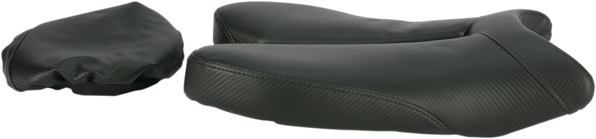 Black SADDLEMEN Gel Channel Track Carbon Fiber Sport Seat for R6 motorcycle, featuring lightweight design and enhanced riding comfort.