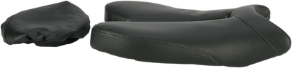 Black SADDLEMEN Gel Channel Track Carbon Fiber Sport Seat for R6 motorcycle, featuring lightweight design and enhanced riding comfort.
