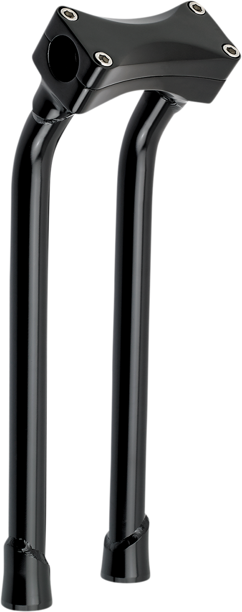 Black BILTWell Murdock oversized 14-inch pullback motorcycle handlebars with risers, designed for custom bike handlebars.