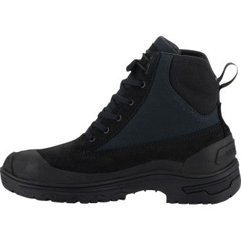 Black Alpinstars Judy WP motorcycle boots in size 40, with sturdy design and ankle support, suitable for riding and outdoor use.