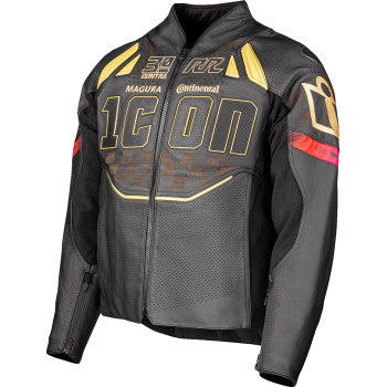 Black ICON Contra3™ Rizz Rizz jacket in 3XL size, featuring sleek design and durable fabric, by Bill's Exhausts.