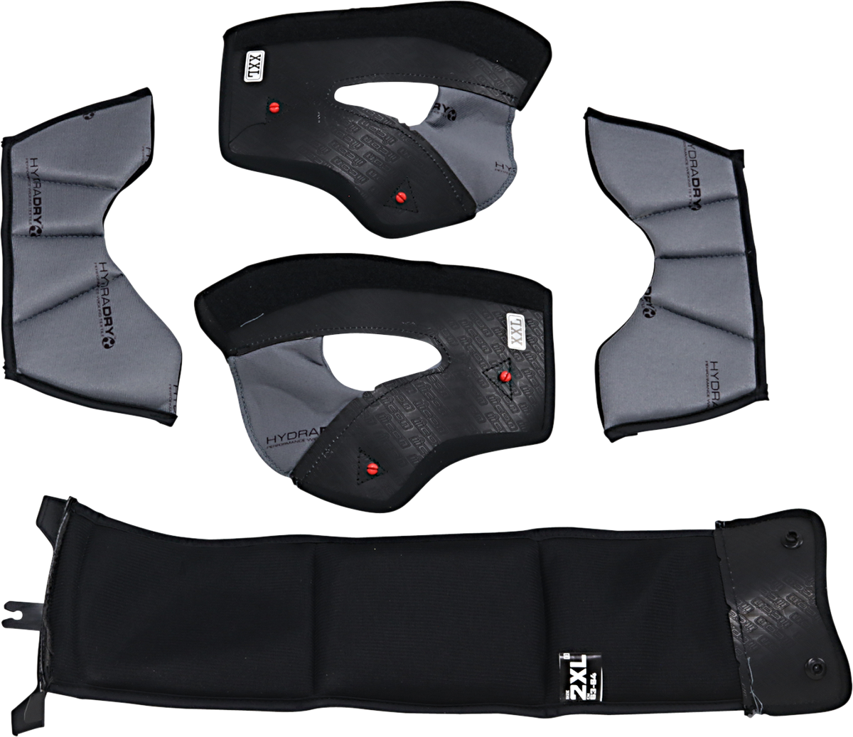 Bill's Exhausts ICON Variant Pro™ interior helmet set, 2XL/Loose Fit and 3XL/Standard Fit, with padding and lining details.