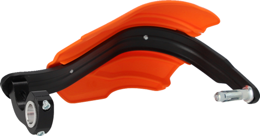 ACERBIS Endurance X motorcycle handguards in orange and black with durable body, designed for bike protection.