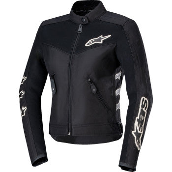 Black Alpinestars Stella T-Dyno Air Jacket in XS, featuring lightweight mesh panels and sporty design for motorcycle riding.