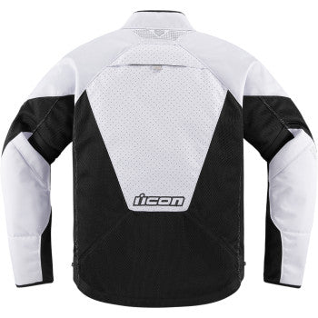 Bill's Exhausts ICON Mesh AF™ jacket in black and white, small size, featuring breathable mesh fabric and stylish design.