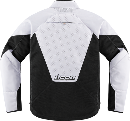 Black and white ICON Mesh AF™ Jacket in XL, featuring a lightweight, breathable mesh design with brand logo details.