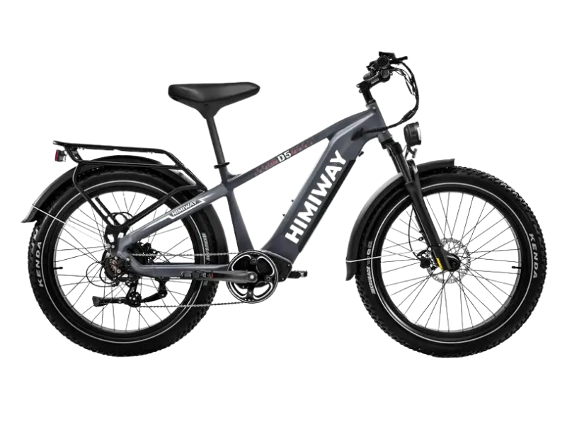 All-terrain electric fat bike D5(Zebra) from eJOEbike, featuring rugged tires and sleek design for off-road riding.