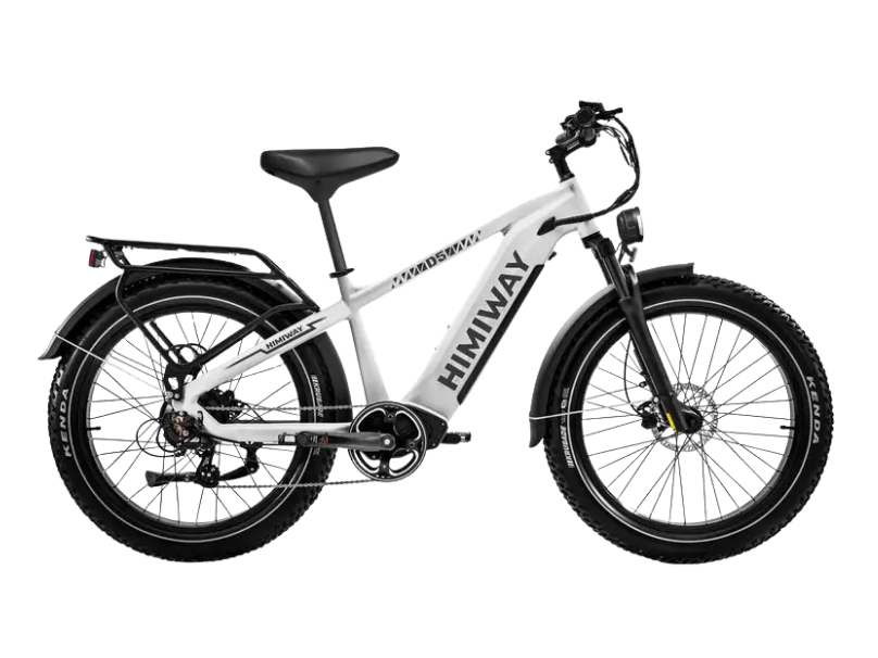 All-terrain electric fat bike D5(Zebra) by eJOEbike featuring thick tires and sturdy frame for off-road riding.