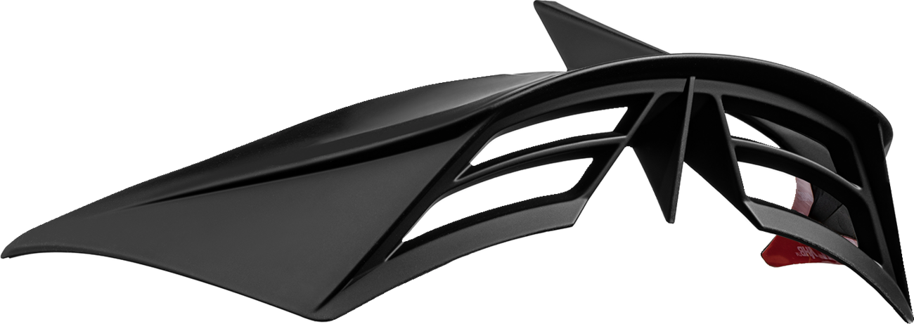 Rubatone black ICON Domain™ OTT rear spoiler for helmets parts, with sleek aerodynamic design and mounting details.