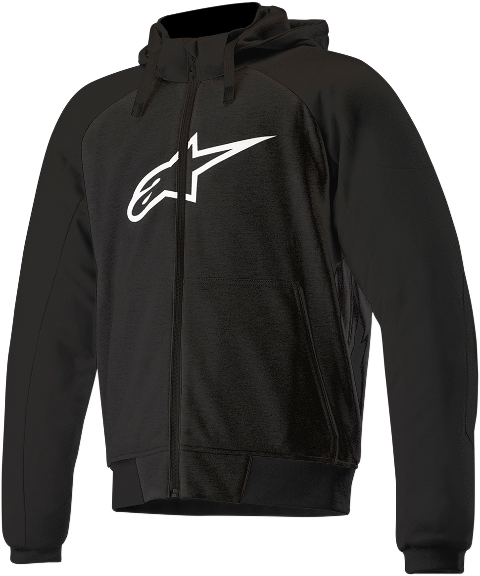 Black Alpinestars Chrome Sport Hoodie in medium size, featuring a sleek design and sporty style.