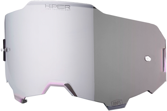 Bill's Exhausts Armega Lens HiPER Silver Mirror lens with reflective silver coating, ideal for high-performance automotive applications.