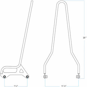 Chrome BILTWELL EXFIL Sissy Bar XL for motorcycles, featuring sturdy construction and polished chrome finish.