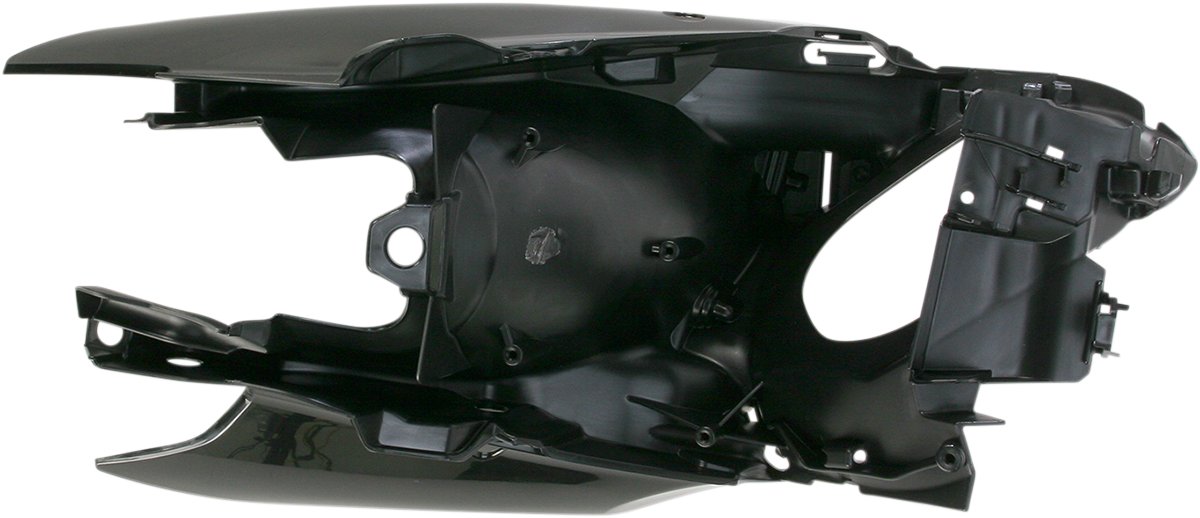 Acerbis black side panels for motorcycle body, featuring sleek black finish and mounting points, designed for durable fit and style.