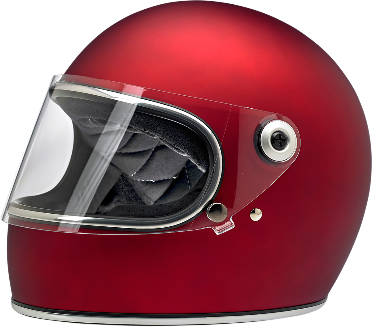 BILTWEll Gringo S motorcycle helmet in flat red with XS size, featuring a sleek design and matte finish.