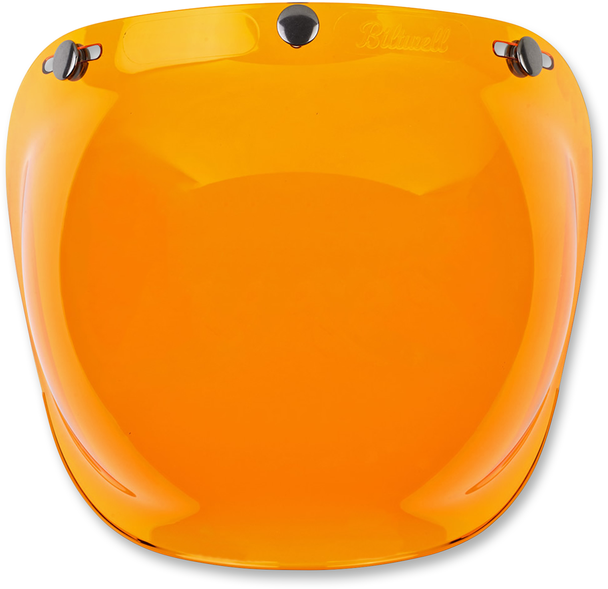 BILTWELL Bubble Shield in amber for helmets, part of Bill's Exhausts helmet accessories collection, shown on a helmet.