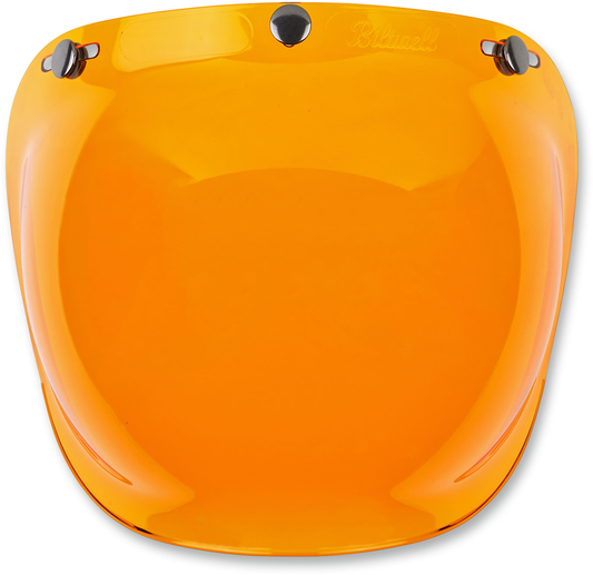 BILTWELL Bubble Shield in amber for helmets, part of Bill's Exhausts helmet accessories collection, shown on a helmet.