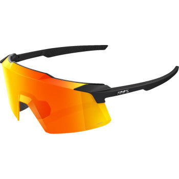 100% Aerocraft Sunglasses - Soft Tact Black - HiPER Red 60032-00010 - Howling Moto