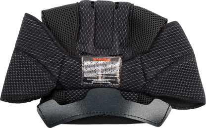 Black AFX FX-37X helmet liner in 2XL size, shown with textured fabric and adjustable straps for motorcycle helmet comfort.
