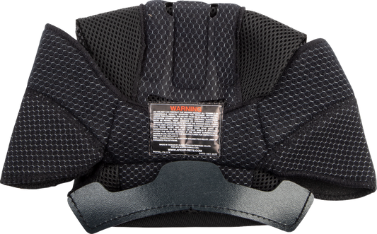 Black AFX FX-37X helmet liner in 2XL size, shown with textured fabric and adjustable straps for motorcycle helmet comfort.