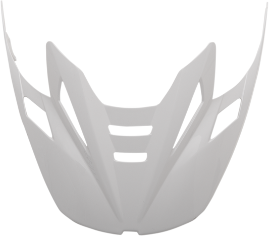 White ICON Airflite™ Peak helmet part from Bill's Exhausts, designed for motorcycle helmets, shown in close-up detail.