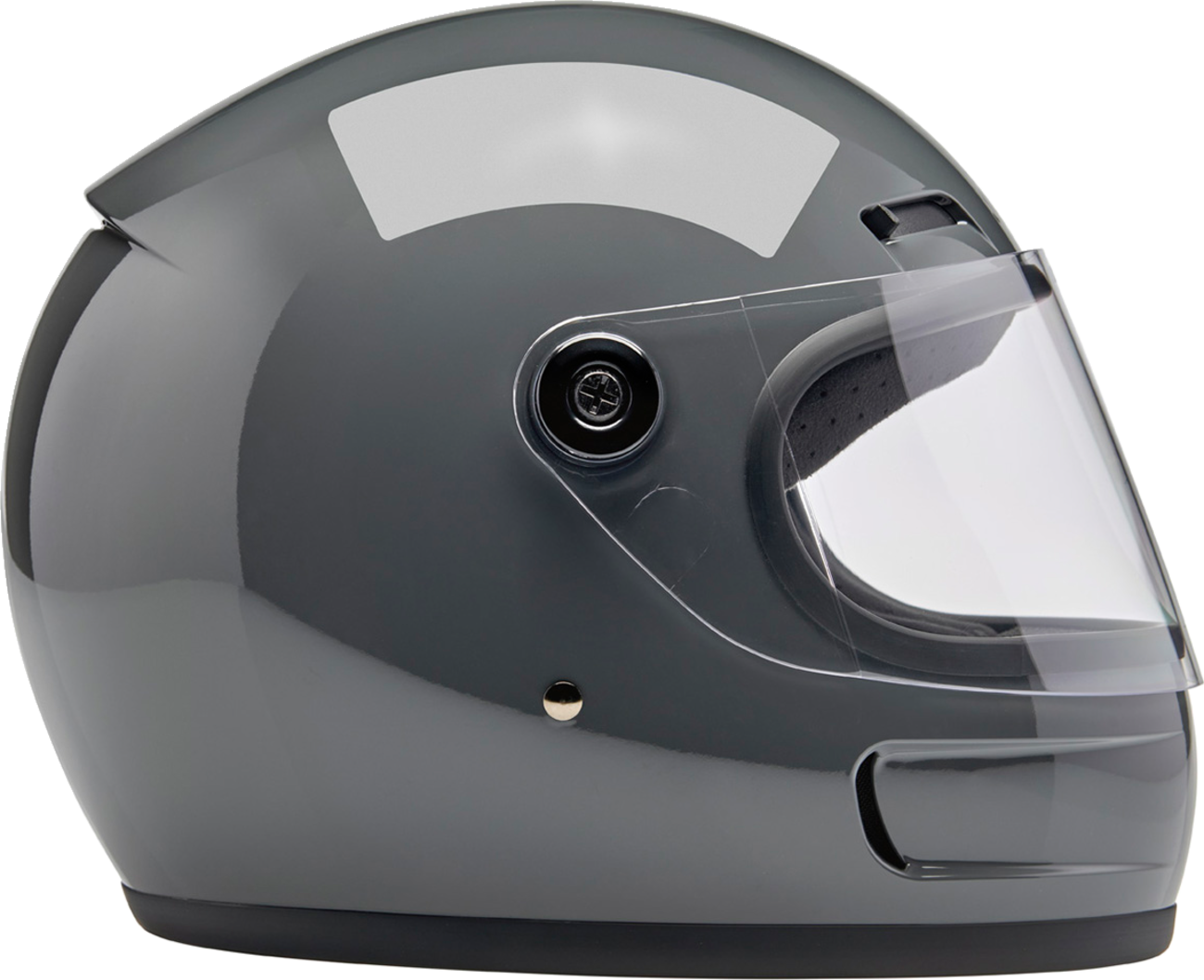 Bill's Exhausts BILTWELL Gringo SV Helmet in gloss storm gray, large size with smooth finish and detailed ventilation design.