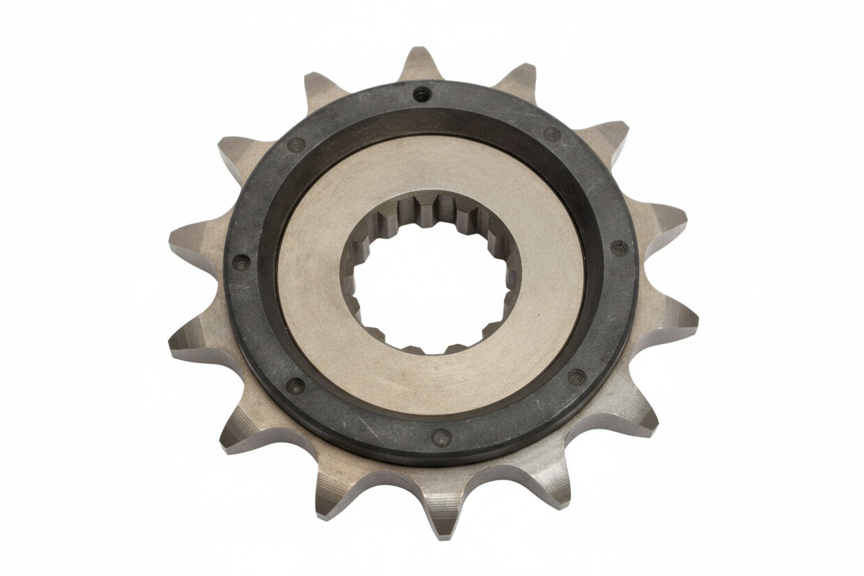 Bill's Exhausts Ninja 400 sprocket and chain set kit, in stock, with metal sprockets and chain for motorcycle drivetrain.