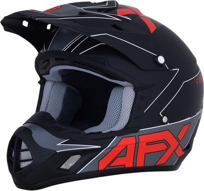 Bill's Exhausts AFX FX-17 helmet in matte black and red, small size, with aerodynamic design and clear visor.