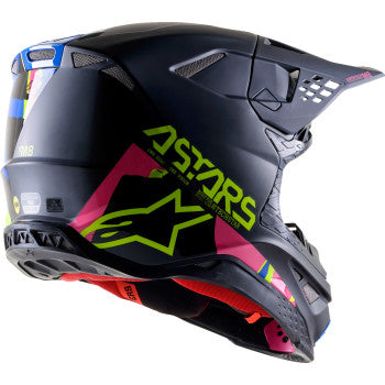 Alpinestars Supertech M8 Helmet - Echo - MIPS® - Black/Blue/Yellow/Pink(Closeouts)