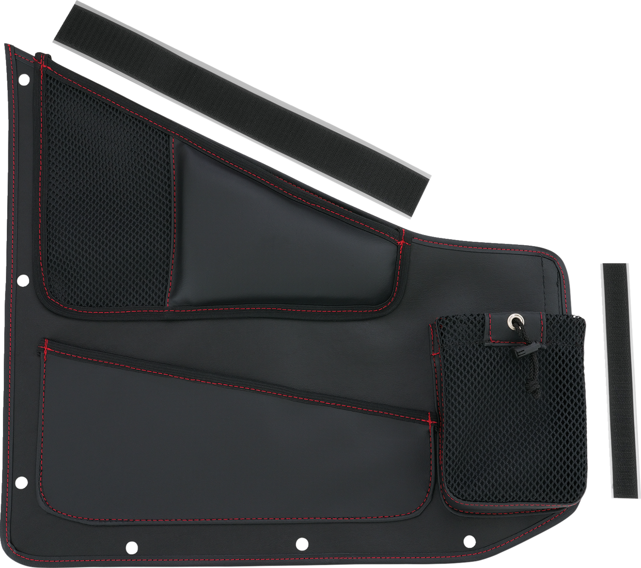 Bill's Exhausts SHOW CHROME Kaliber Driver Engine Organizer in black with red stitching, designed for vehicle engine organization.