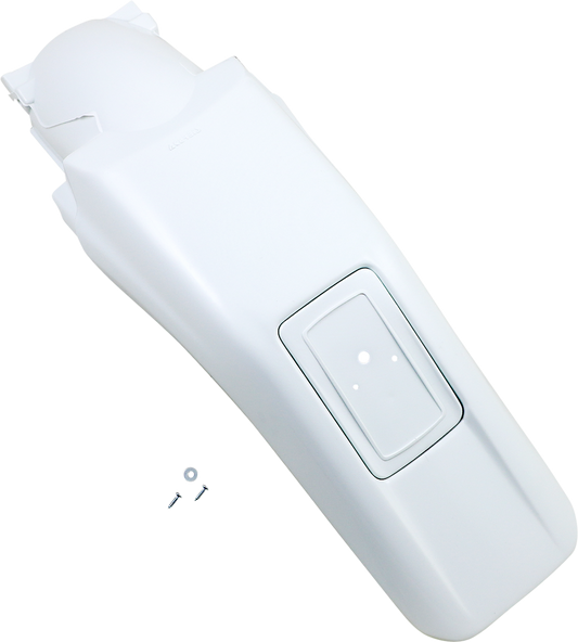 White Acerbis rear fender body part, designed for motorcycles, with brand details visible on the product.