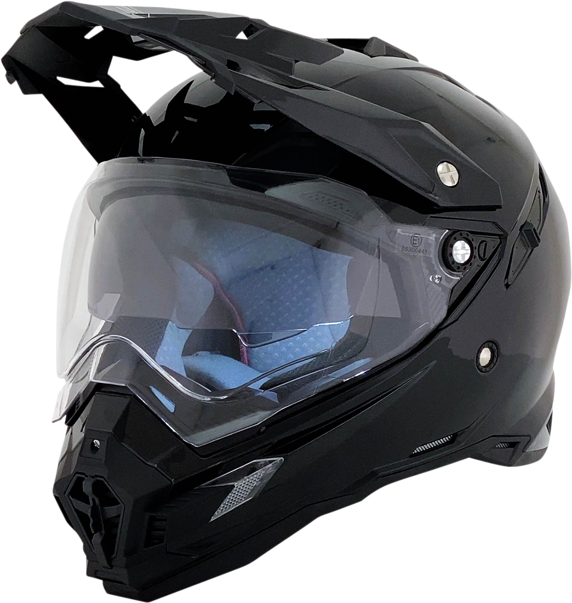 Bill's Exhausts AFX FX-41DS helmet in gloss black, 2XL size, showing smooth helmet surface and aerodynamic design.