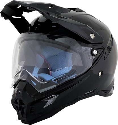 Gloss black AFX FX-41DS motorcycle helmet in medium size with a sleek finish, designed for safety and comfort.