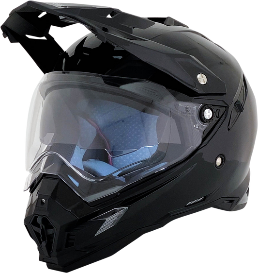 Gloss black AFX FX-41DS motorcycle helmet in medium size with a sleek finish, designed for safety and comfort.