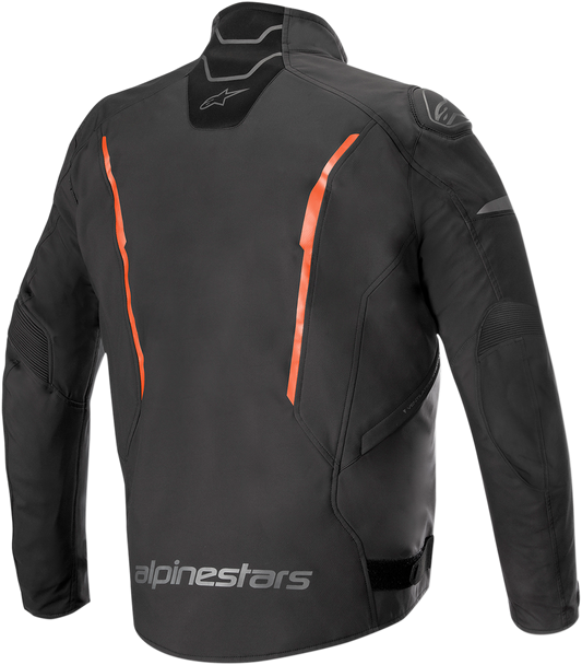 Black and red Alpinestars T-Fuse Sport Shell waterproof motorcycle jacket, size XL, with protective features and sporty design.