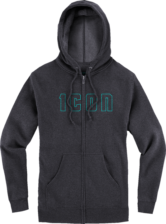 ICON Women's Kat Stevens™ Hoodie in charcoal, small size, featuring a comfortable fit and stylish design from Bill's Exhausts.