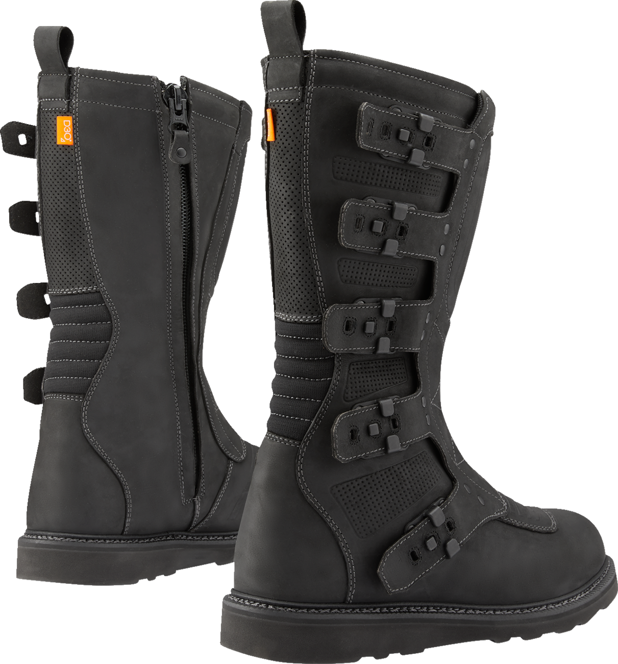 Black ICON Elsinore 2™ CE boots by Bill's Exhausts, size 11, showing the sturdy leather construction and ankle design.