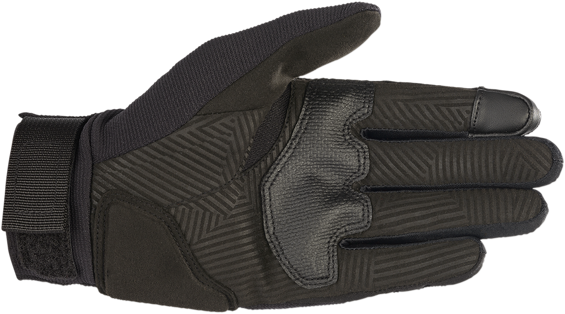 Alpinestars Women Stella Reef gloves in black and fuchsia, large size, featuring protective knuckles and breathable fabric.