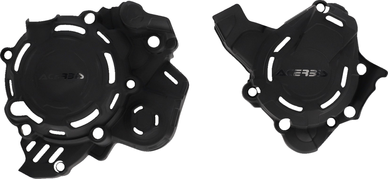 A black Acerbis X-Power Kit body part for Husqvarna and KTM motorcycles, shown on a plain background.