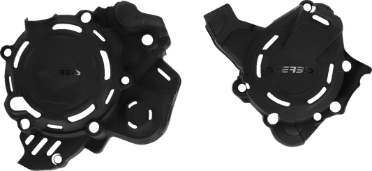 A black Acerbis X-Power Kit body part for Husqvarna and KTM motorcycles, shown on a plain background.