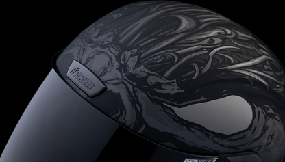 Dark black ICON Airform™ helmet by Bill's Exhausts with MIPS® protection, XS size, shown with sleek, aerodynamic design.