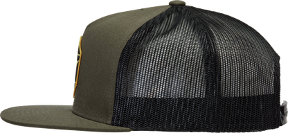 Alpinestars Bolt Trucker Hat in military black with adjustable one size fits all design, featuring the Alpinestars logo.