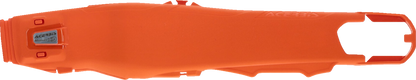 Orange ACERBIS Swing Arm Guard for motorcycle, body protection part, designed for durability and style.