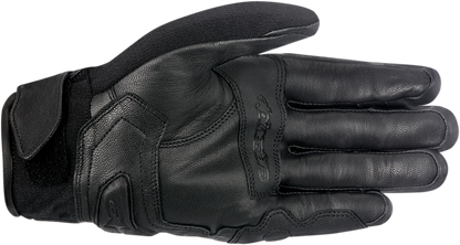 Black Alpinestars Warden Gloves in 3XL size, showing durable leather and protective knuckles with adjustable wrist straps.