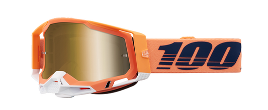 100% Racecraft 2 Goggles - Coral - True Gold Mirror 50010-00018 - Howling Moto