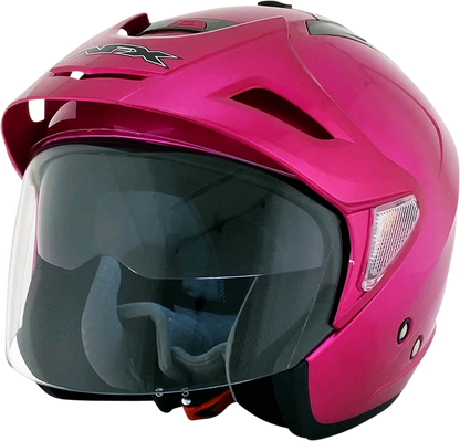 Fuchsia AFX FX-50 helmet in small size with aerodynamic design, featuring a clear visor and ventilation system.