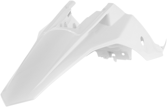 Acerbis white rear fender for motorcycle, body part with mounting points, designed for durability and style.