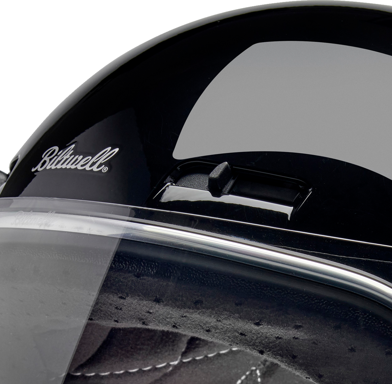 Gloss black BILTWELL Gringo SV motorcycle helmet in XS size, featuring a sleek, streamlined design.