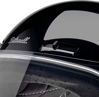 Gloss black BILTWELL Gringo SV motorcycle helmet in XS size, featuring a sleek, streamlined design.