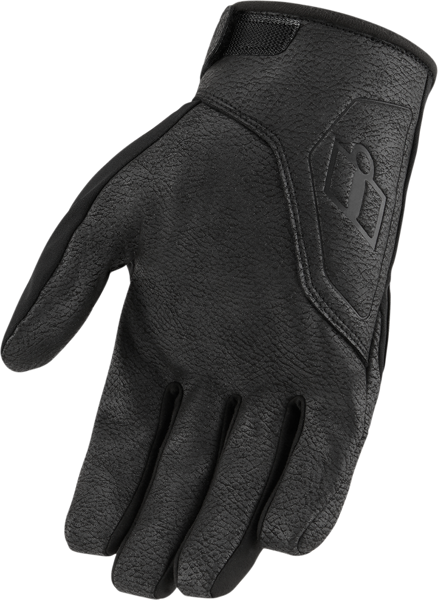 Black ICON PDX3™ gloves in 3XL size, featuring durable construction and sports design, from Bill's Exhausts.
